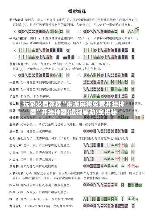 玩家必看教程“东游麻将免费开挂神器”开挂神器{透视辅助}全揭秘-第2张图片