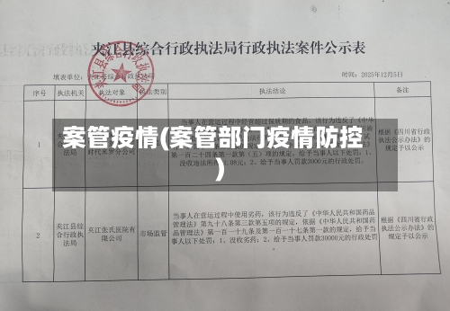 案管疫情(案管部门疫情防控)-第1张图片