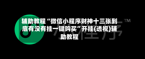 辅助教程“微信小程序财神十三张到底有没有挂一键购买”开挂(透视)辅助教程-第3张图片
