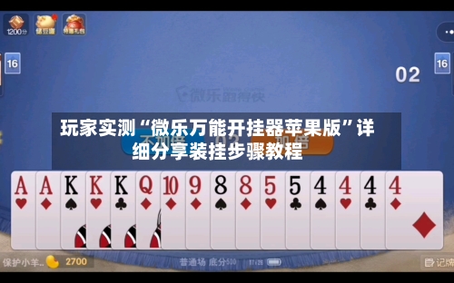 玩家实测“微乐万能开挂器苹果版”详细分享装挂步骤教程-第1张图片