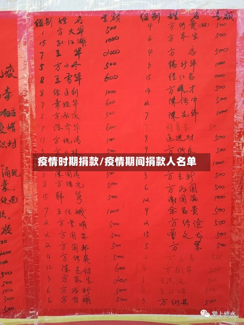 疫情时期捐款/疫情期间捐款人名单-第1张图片