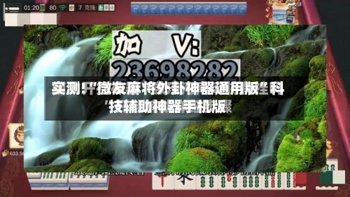 实测!“微友麻将外卦神器通用版”科技辅助神器手机版-第1张图片