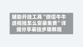 辅助开挂工具“微信牛牛透视挂怎么安装免费	”详细分享装挂步骤教程-第1张图片