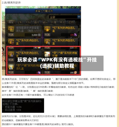 玩家必读“WPK有没有透视挂	”开挂(透视)辅助教程-第1张图片