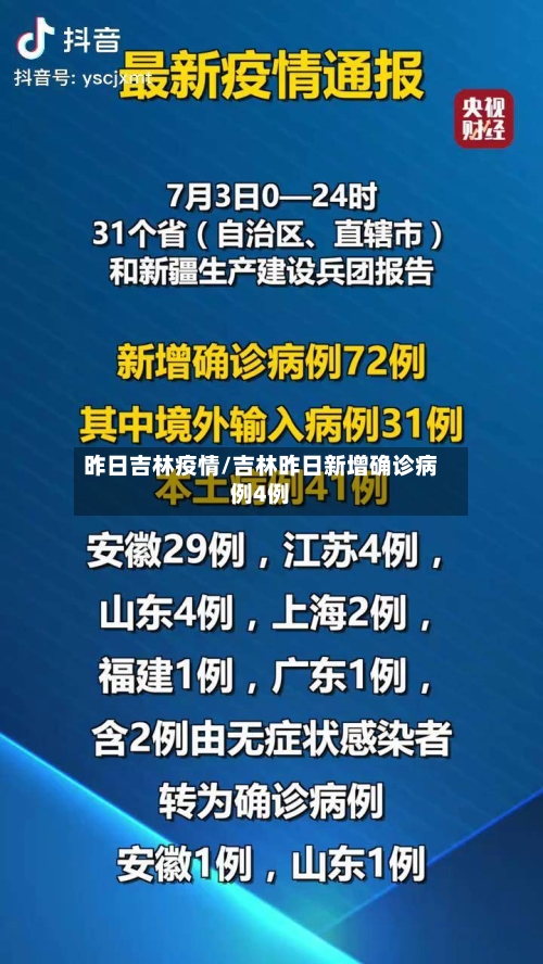昨日吉林疫情/吉林昨日新增确诊病例4例-第1张图片