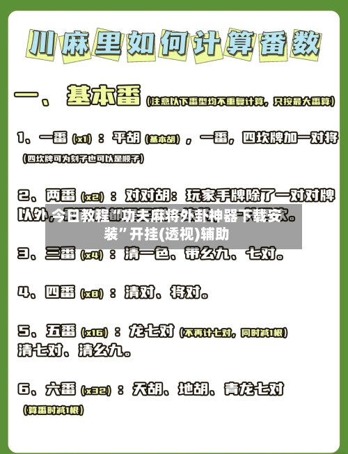 今日教程“功夫麻将外卦神器下载安装”开挂(透视)辅助-第1张图片