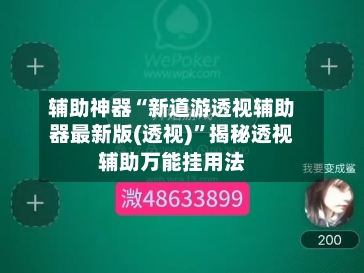 辅助神器“新道游透视辅助器最新版(透视)	”揭秘透视辅助万能挂用法-第1张图片