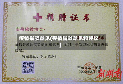 疫情捐款意见(疫情捐款意见和建议)-第1张图片