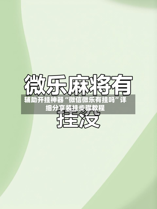 辅助开挂神器“微信微乐有挂吗”详细分享装挂步骤教程-第3张图片