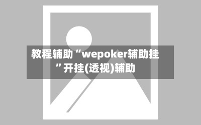 教程辅助“wepoker辅助挂	”开挂(透视)辅助-第1张图片