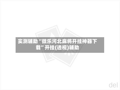 实测辅助“微乐河北麻将开挂神器下载”开挂(透视)辅助-第2张图片