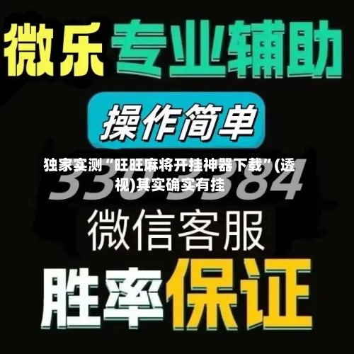 独家实测“旺旺麻将开挂神器下载”(透视)其实确实有挂-第2张图片