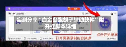 实测分享“白金岛跑胡子辅助软件	”附开挂脚本详细-第1张图片