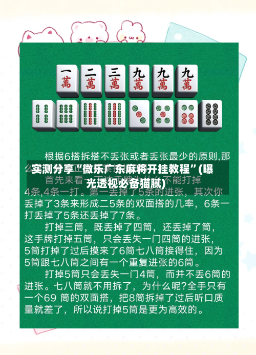实测分享“微乐广东麻将开挂教程”(曝光透视必备猫腻)-第3张图片
