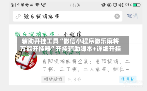 辅助开挂工具“微信小程序微乐麻将万能开挂器	”开挂辅助脚本+详细开挂-第1张图片