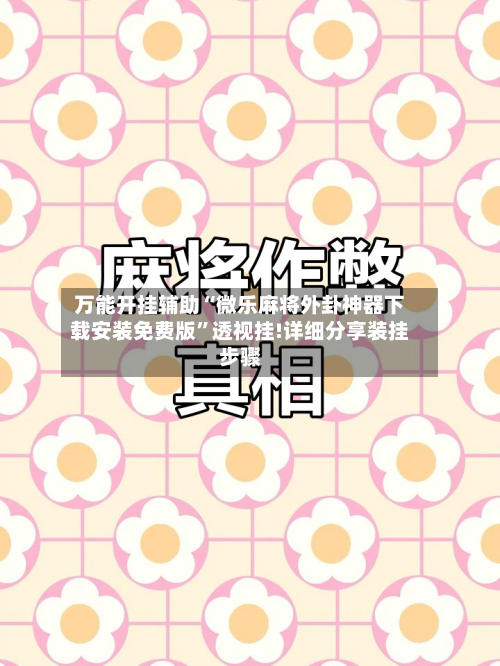 万能开挂辅助“微乐麻将外卦神器下载安装免费版	”透视挂!详细分享装挂步骤-第2张图片