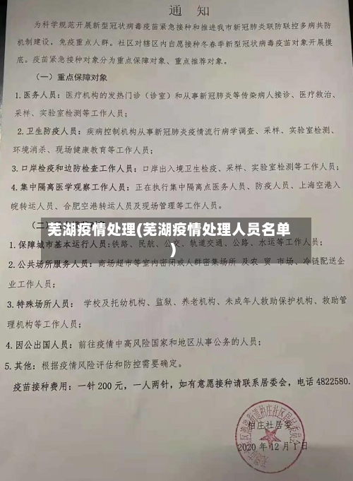 芜湖疫情处理(芜湖疫情处理人员名单)-第1张图片