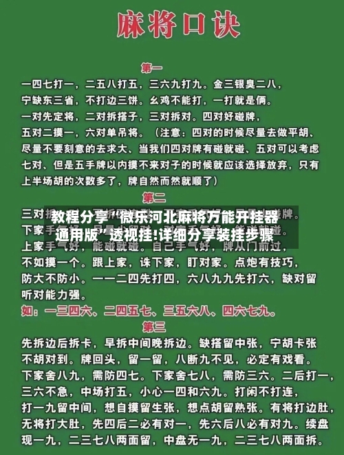 教程分享“微乐河北麻将万能开挂器通用版”透视挂!详细分享装挂步骤-第2张图片