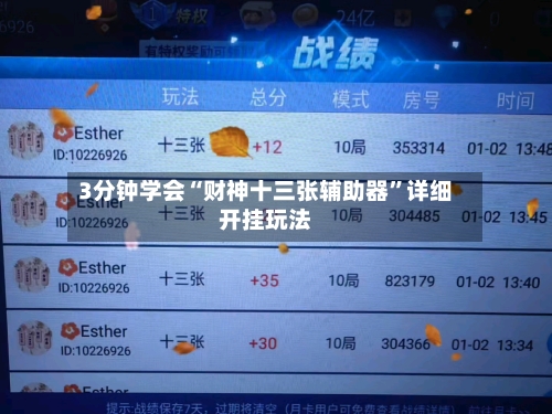 3分钟学会“财神十三张辅助器”详细开挂玩法-第2张图片