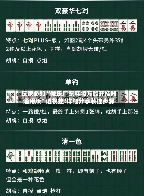 玩家必知“微乐广东麻将万能开挂器通用版”透视挂!详细分享装挂步骤-第1张图片
