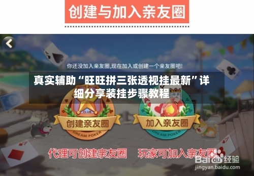真实辅助“旺旺拼三张透视挂最新”详细分享装挂步骤教程-第1张图片