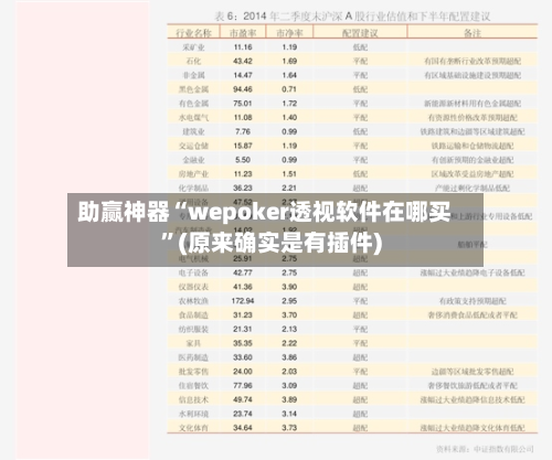 助赢神器“wepoker透视软件在哪买”(原来确实是有插件)-第2张图片