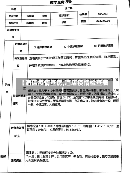 【酒店疫情查房,酒店疫情检查表】-第1张图片