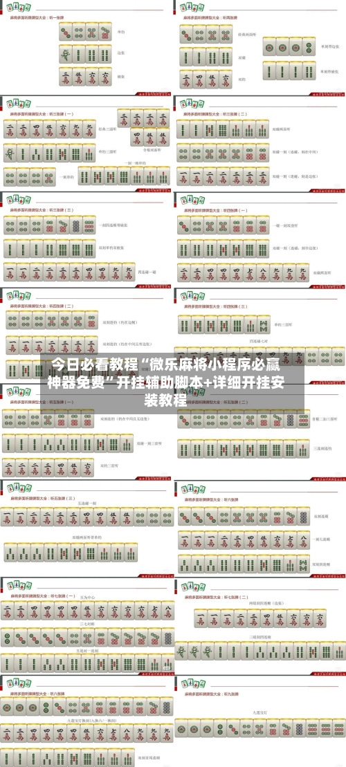 今日必看教程“微乐麻将小程序必赢神器免费”开挂辅助脚本+详细开挂安装教程-第1张图片