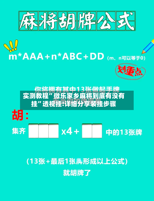 实测教程	”微乐家乡麻将到底有没有挂”透视挂!详细分享装挂步骤-第2张图片