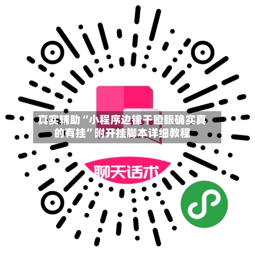 真实辅助“小程序边锋干瞪眼确实真的有挂”附开挂脚本详细教程-第2张图片