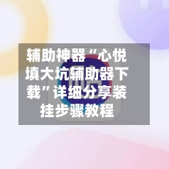 辅助神器“心悦填大坑辅助器下载	”详细分享装挂步骤教程-第1张图片