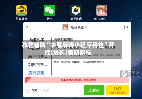 教程辅助“决胜麻将小程序开挂”开挂(透视)辅助教程-第2张图片