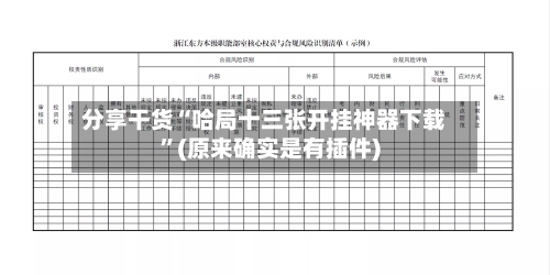 分享干货“哈局十三张开挂神器下载	”(原来确实是有插件)-第1张图片