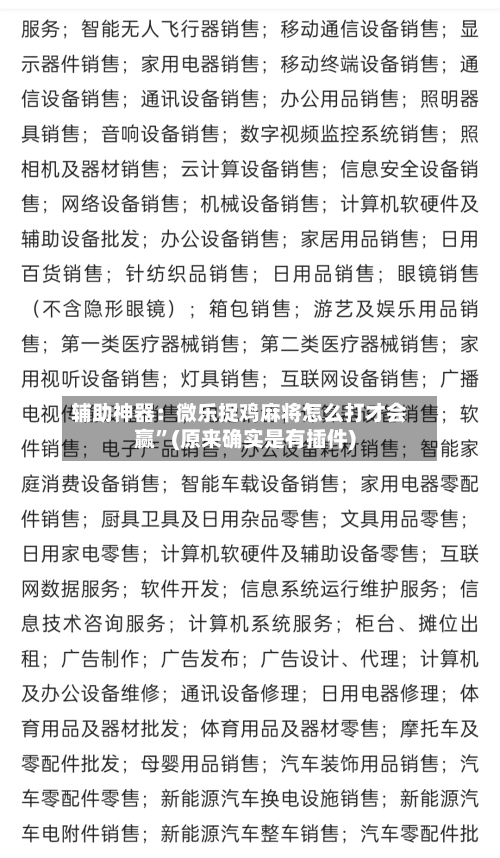 辅助神器：微乐捉鸡麻将怎么打才会赢”(原来确实是有插件)-第1张图片