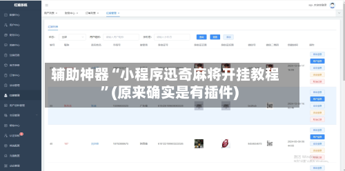 辅助神器“小程序迅奇麻将开挂教程”(原来确实是有插件)-第1张图片