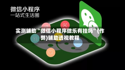 实测辅助“微信小程序微乐有挂吗”(作弊)辅助透视教程-第1张图片