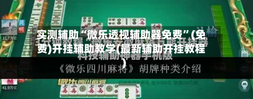 实测辅助“微乐透视辅助器免费”(免费)开挂辅助教学(最新辅助开挂教程)-第3张图片