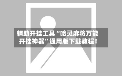 辅助开挂工具“哈灵麻将万能开挂神器”通用版下载教程！-第3张图片