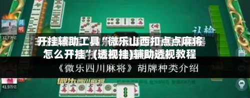 开挂辅助工具“微乐山西扣点点麻将怎么开挂”(透视挂)辅助透视教程-第2张图片