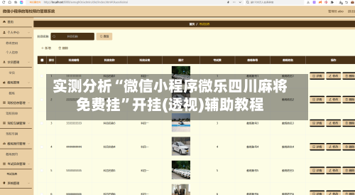 实测分析“微信小程序微乐四川麻将免费挂	”开挂(透视)辅助教程-第2张图片