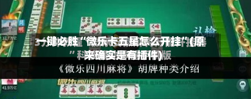 一键必胜“微乐卡五星怎么开挂”(原来确实是有插件)-第1张图片