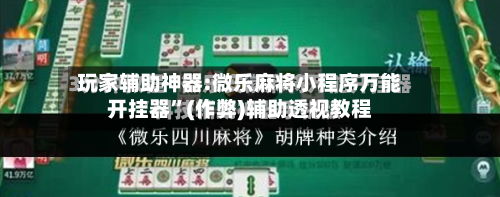 玩家辅助神器:微乐麻将小程序万能开挂器	”(作弊)辅助透视教程-第1张图片