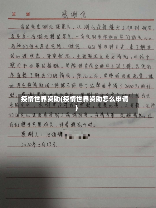 疫情世界资助(疫情世界资助怎么申请)-第2张图片