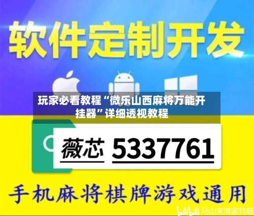 玩家必看教程“微乐山西麻将万能开挂器”详细透视教程-第1张图片