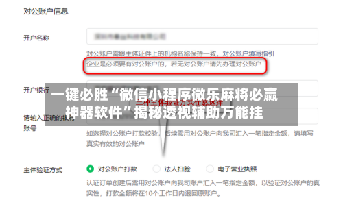 一键必胜“微信小程序微乐麻将必赢神器软件”揭秘透视辅助万能挂-第3张图片