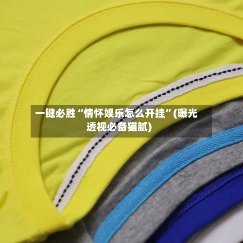 一键必胜“情怀娱乐怎么开挂”(曝光透视必备猫腻)-第1张图片