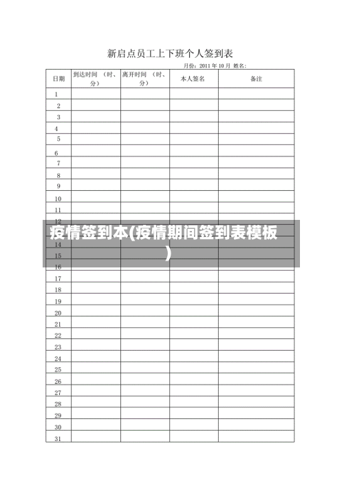 疫情签到本(疫情期间签到表模板)-第3张图片