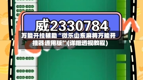 万能开挂辅助“微乐山东麻将万能开挂器通用版”(详细透视教程)-第3张图片