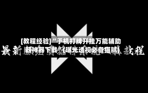 [教程经验]“手机打牌开挂万能辅助器神器下载”(曝光透视必备猫腻)-第1张图片