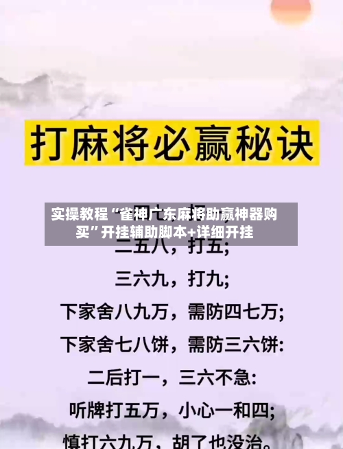 实操教程“雀神广东麻将助赢神器购买”开挂辅助脚本+详细开挂-第2张图片
